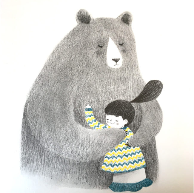 seforapons-illustration-graphite-colouredpencils-bear-girl-junkoebastian-2