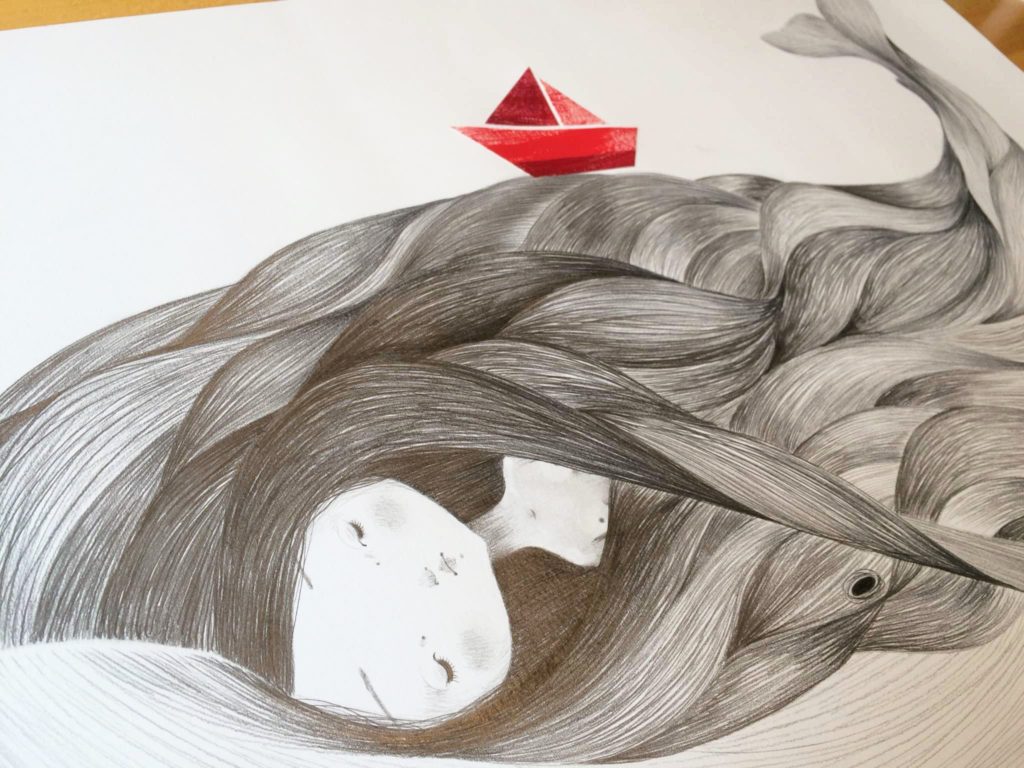 seforapons-graphite-collage-symbiosis-red-boat-whale-girl-kujirachan-2