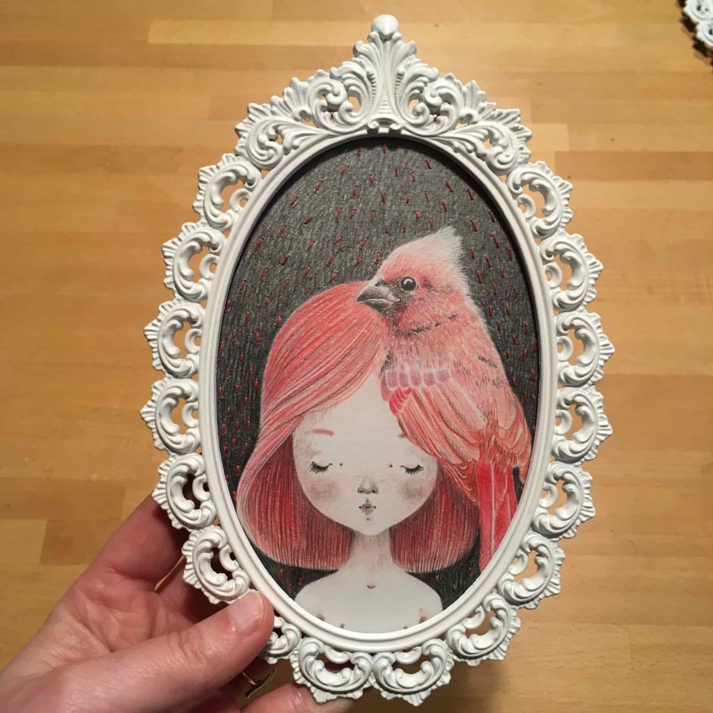 seforapons-graphite-embroidering-coloredpencil-pink-bird-girl-symbiosis-momoirochan-3